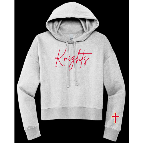 Script Crop Hoodie- Knights